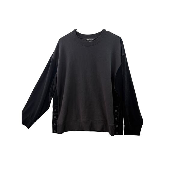 Athleta Retroplush Velvet Crewneck Sweatshirt – Black – Size L - Picture 1 of 9
